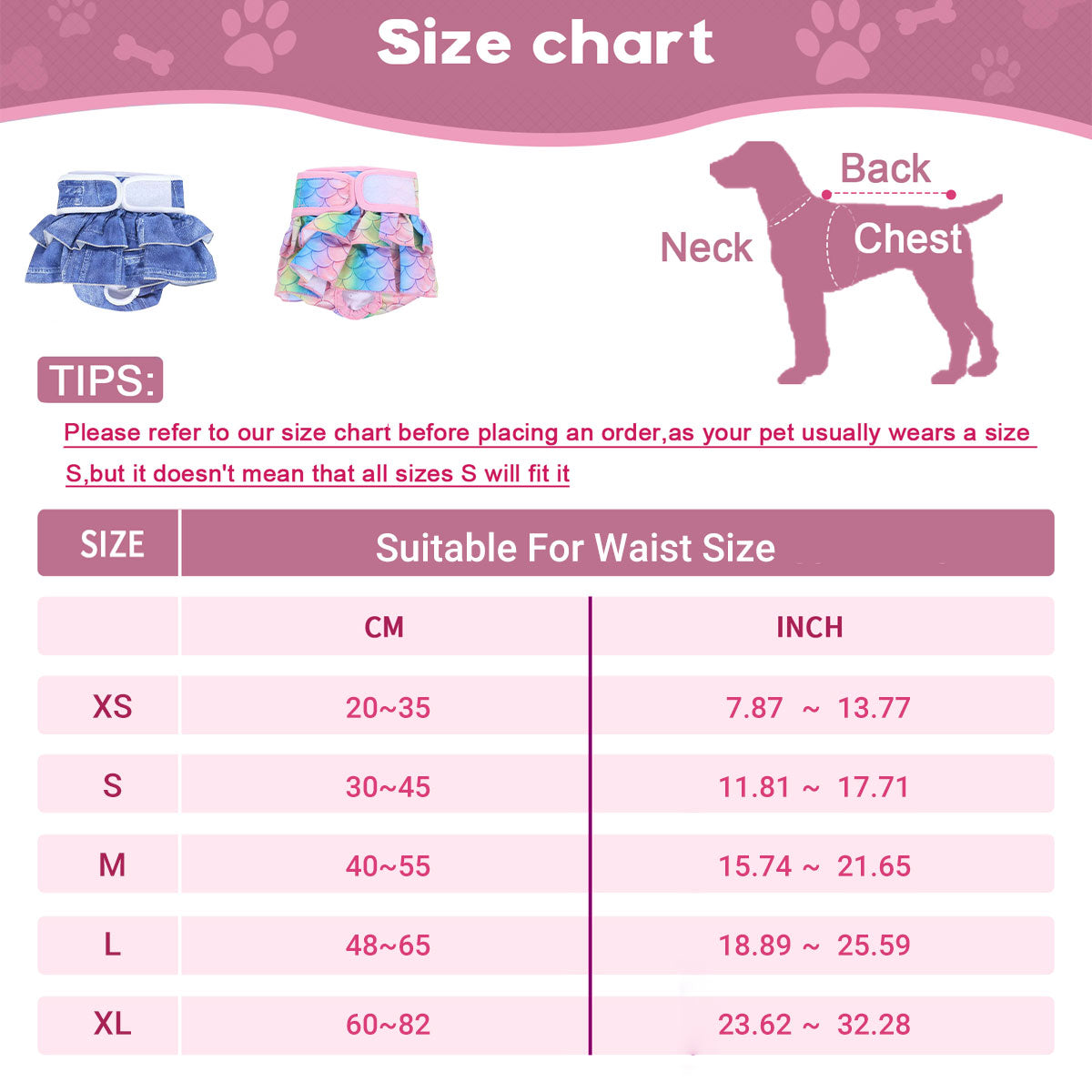 Pet Dog Diapers Female Mermaid M - Image 3