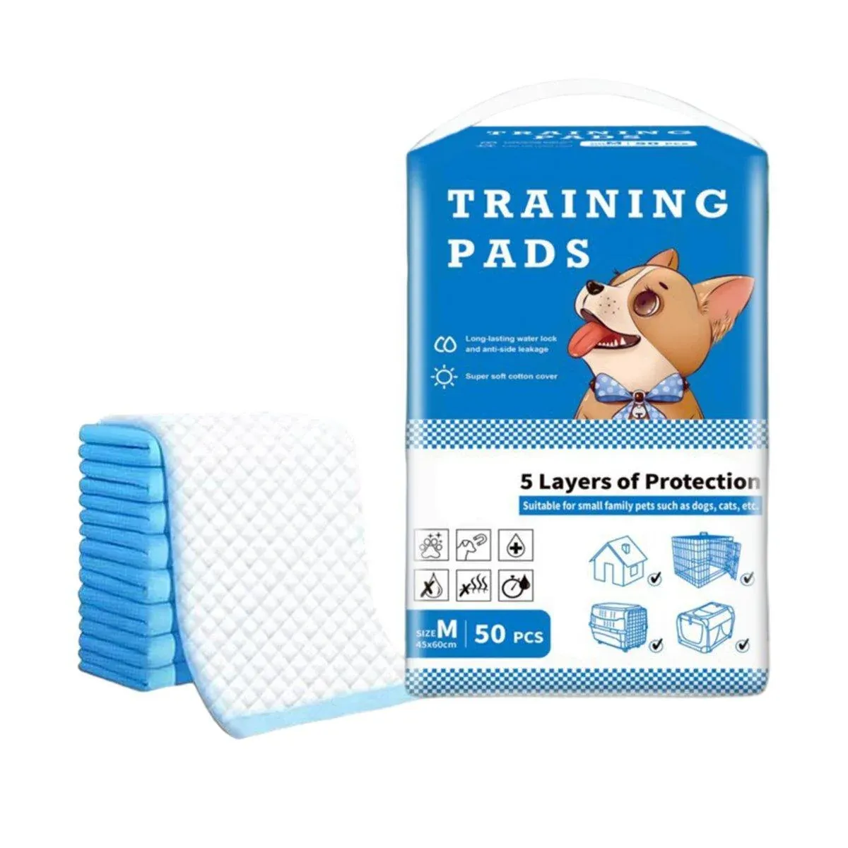 Large Puppy Dog Training Pads M 60x45cm 50PCS