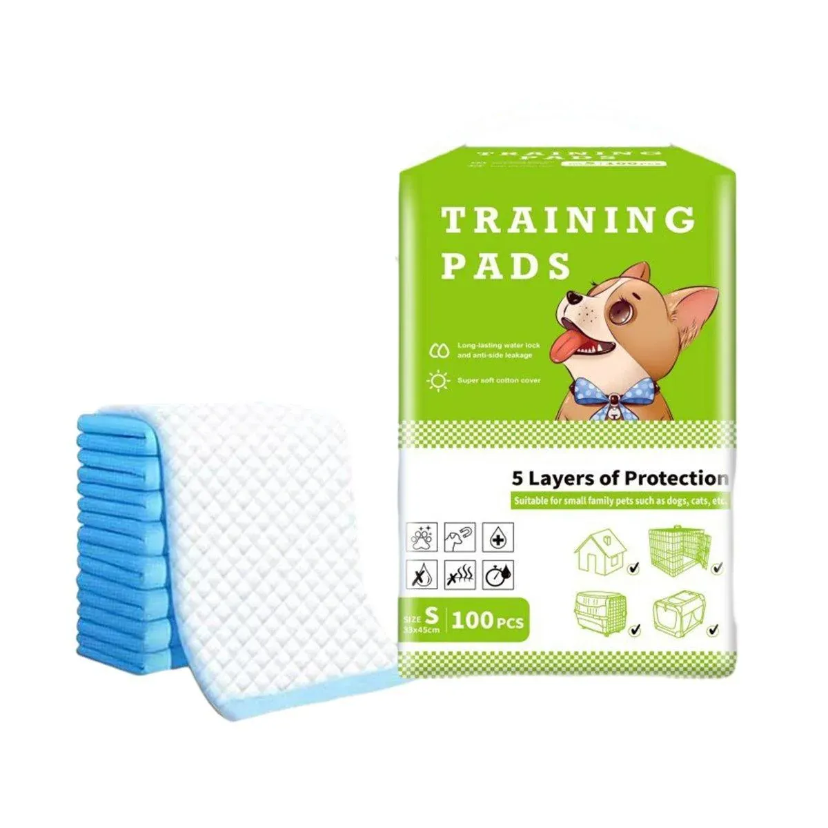 Large Puppy Dog Training Pads S 45x33cm 100PCS