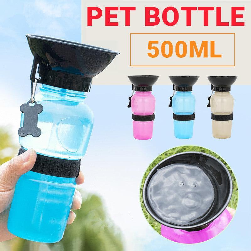 500Ml Dog Cat Water Bottle Pink Portable