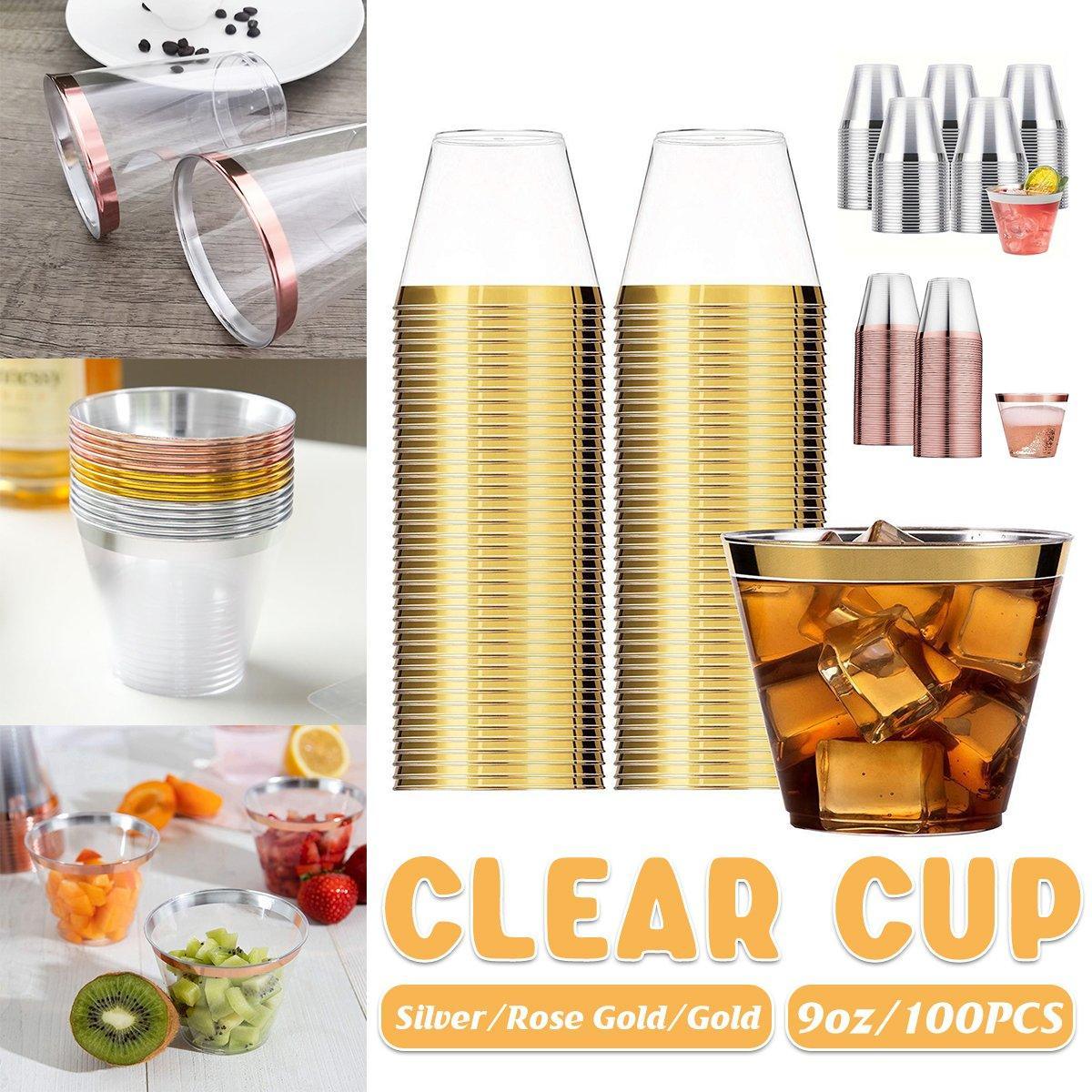 Plastic Wine Cup 9OZ Rose Gold