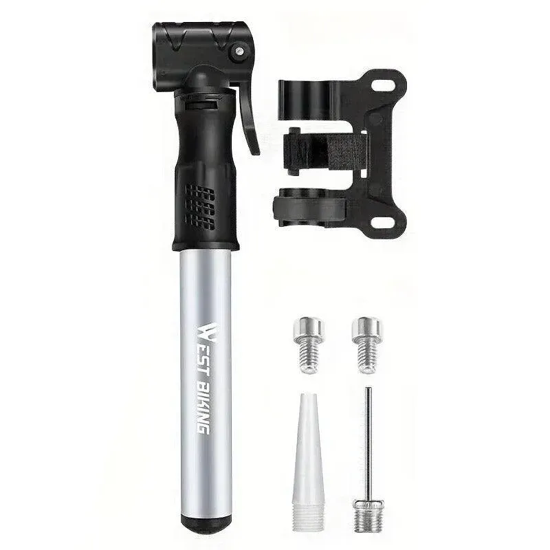 Portable Bicycle Pump Silver