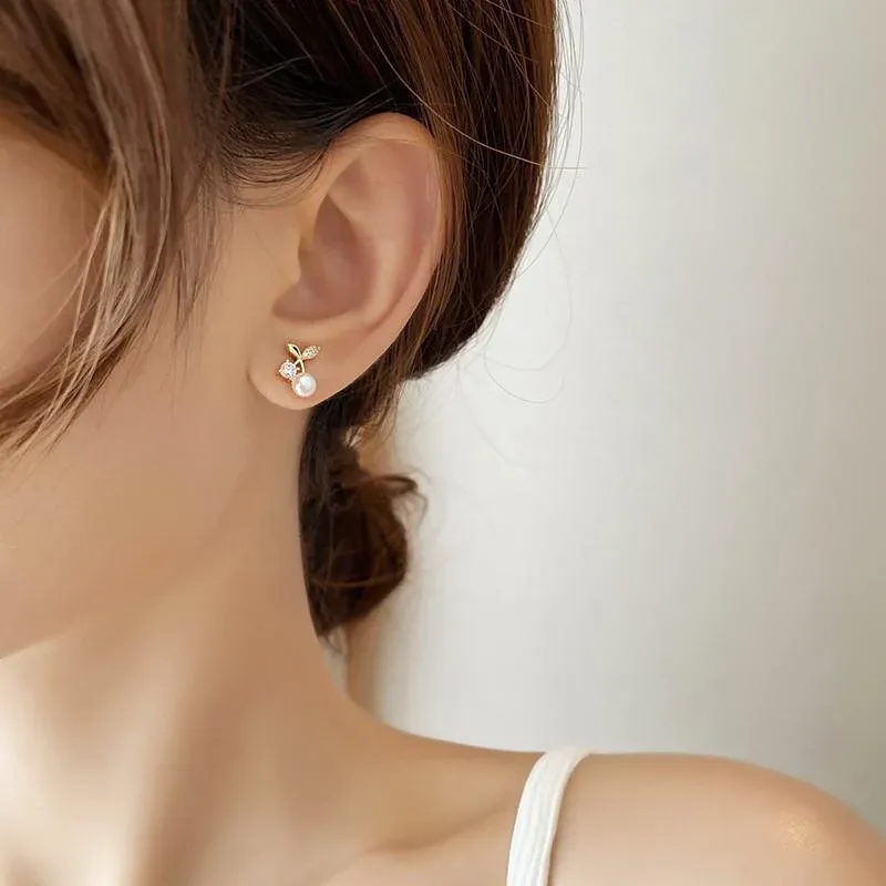 Fashion Pearl Wedding Earrings Cherry - Image 12