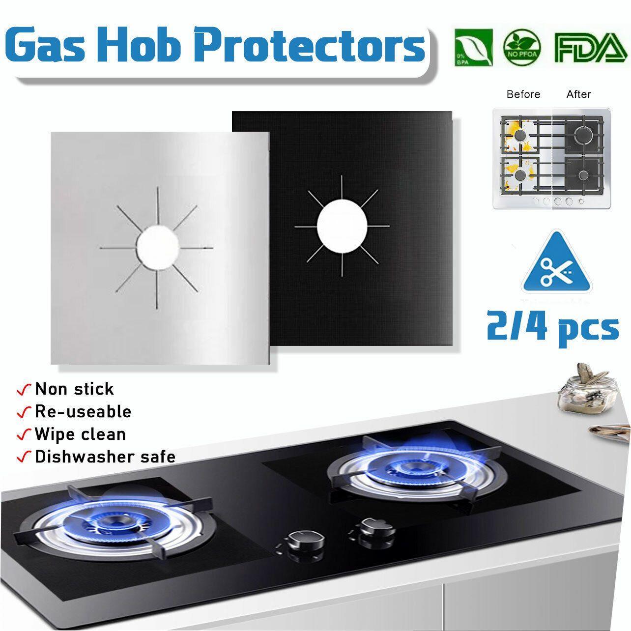 Gas Stove Burner Covers 4 PCS Silver