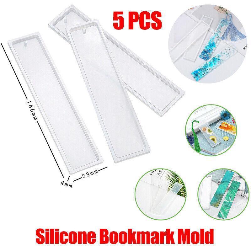 5PCS Silicone Bookmark Mould Rectangle