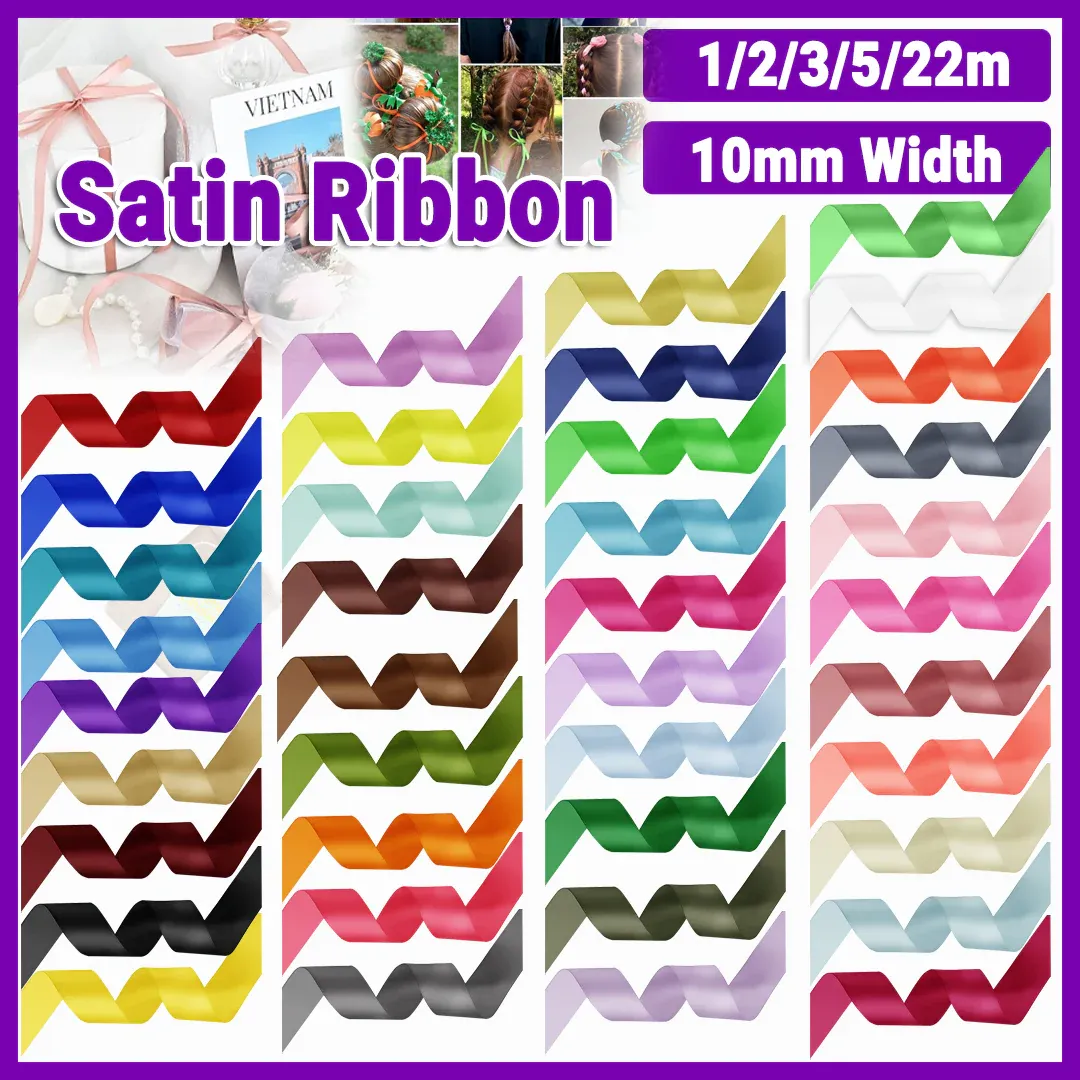 10mm Satin Ribbon 22m - Tiffany Blue - Image 2