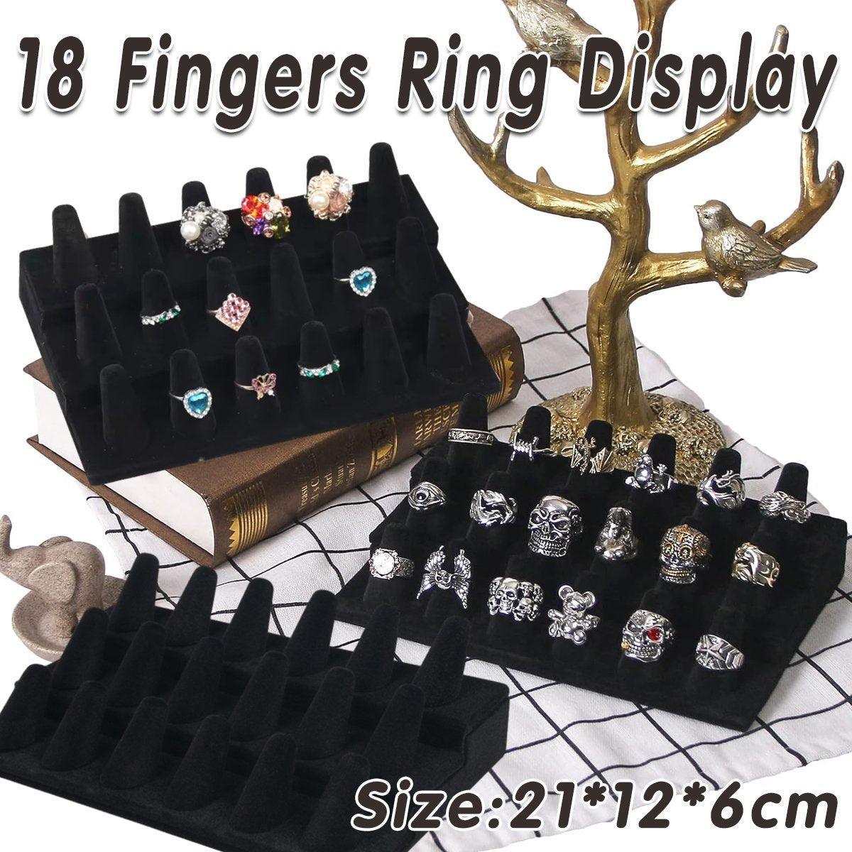 Three Layer Flocking Jewellery Display Stand