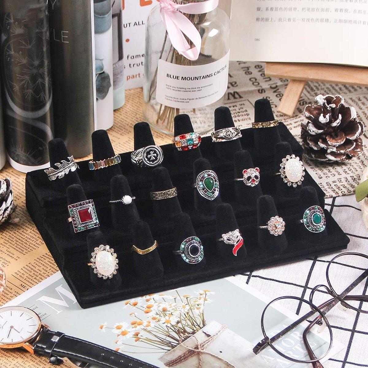 Three Layer Flocking Jewellery Display Stand - Image 5