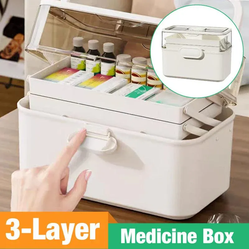 Large Capacity 3 Layer Medicine Box
