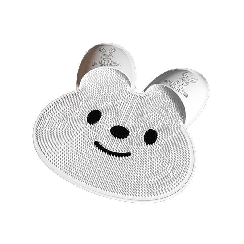 Silicone Foot Scrubber Rabbit Tub Mat White