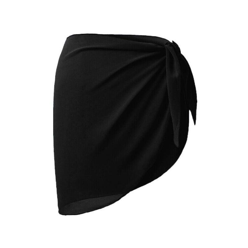 Sarong Skirt Beach Cover Up - Black - Image 7