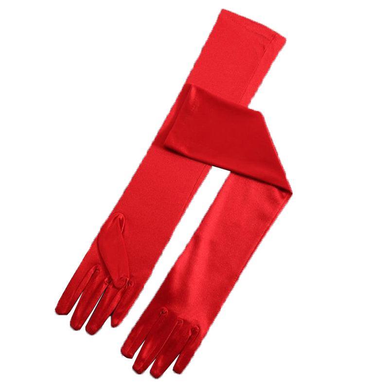 Long Satin Opera Gloves - Pink - Image 9