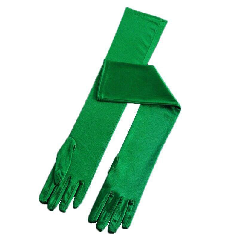 Long Satin Opera Gloves - Blue - Image 10