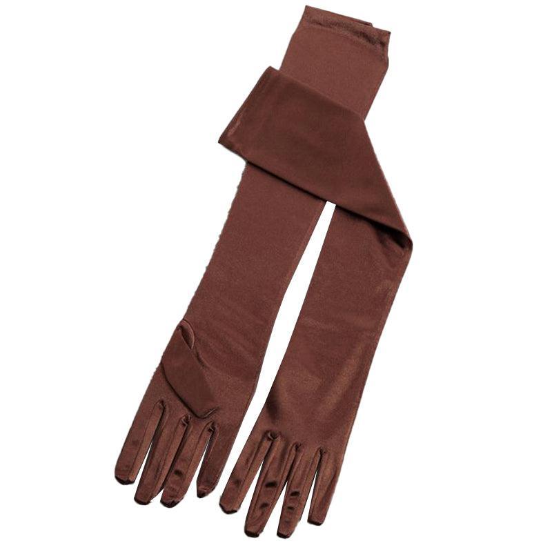 Long Satin Opera Gloves - Blue - Image 13