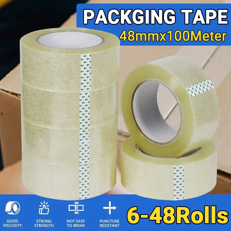 Clear Packing Tape 48mm x 100m 6 Rolls - Image 2