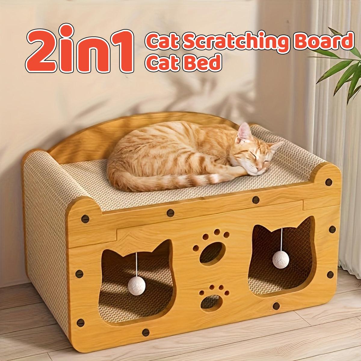 Cat Scratching Board Nest All in One