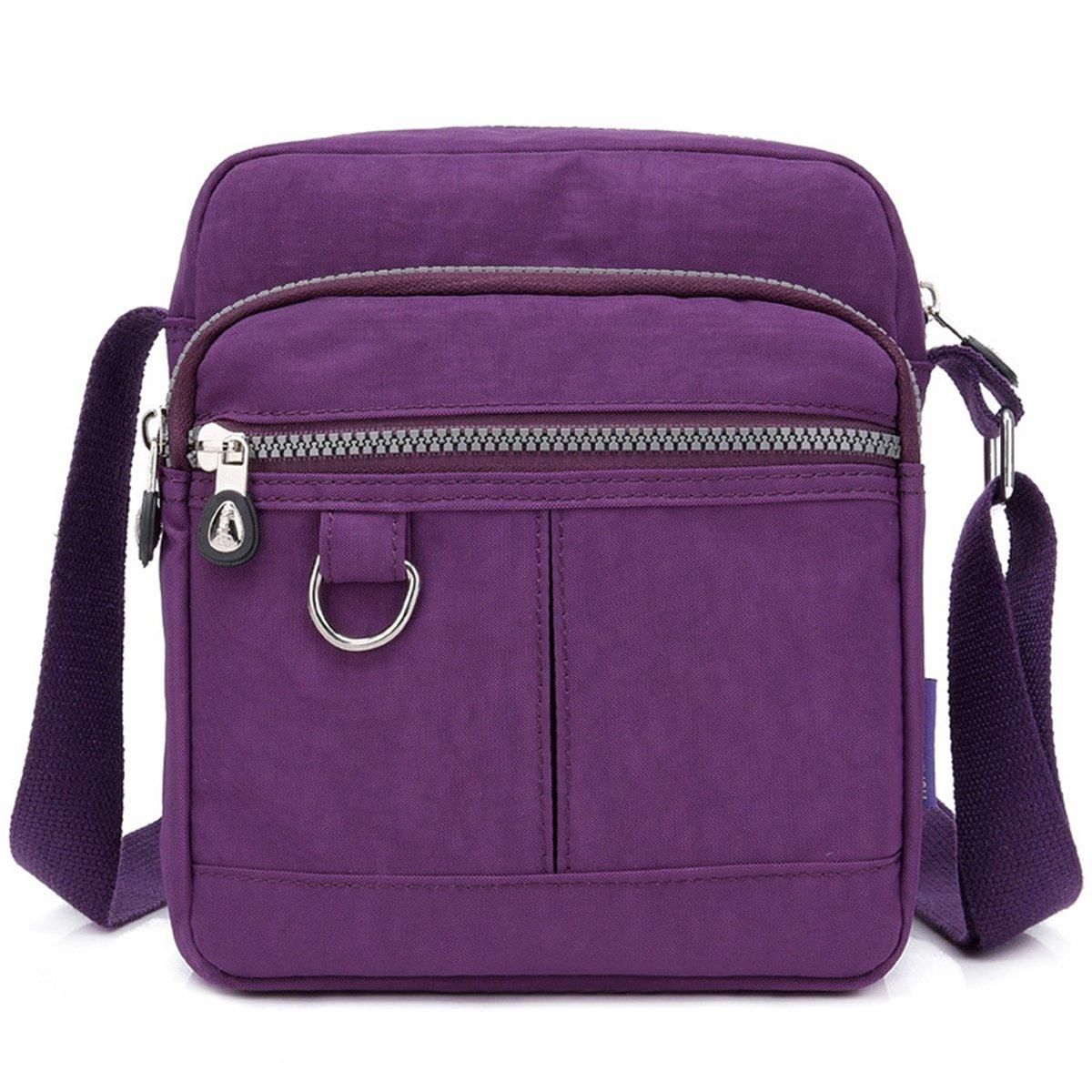 Ladies Nylon Crossbody Handbag - Purple