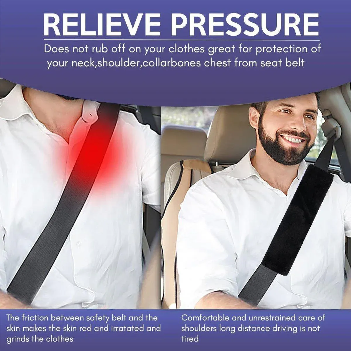Winter Plush Shoulder Strap Cover Neck Cushion 2PCS Milk Tea - Image 7