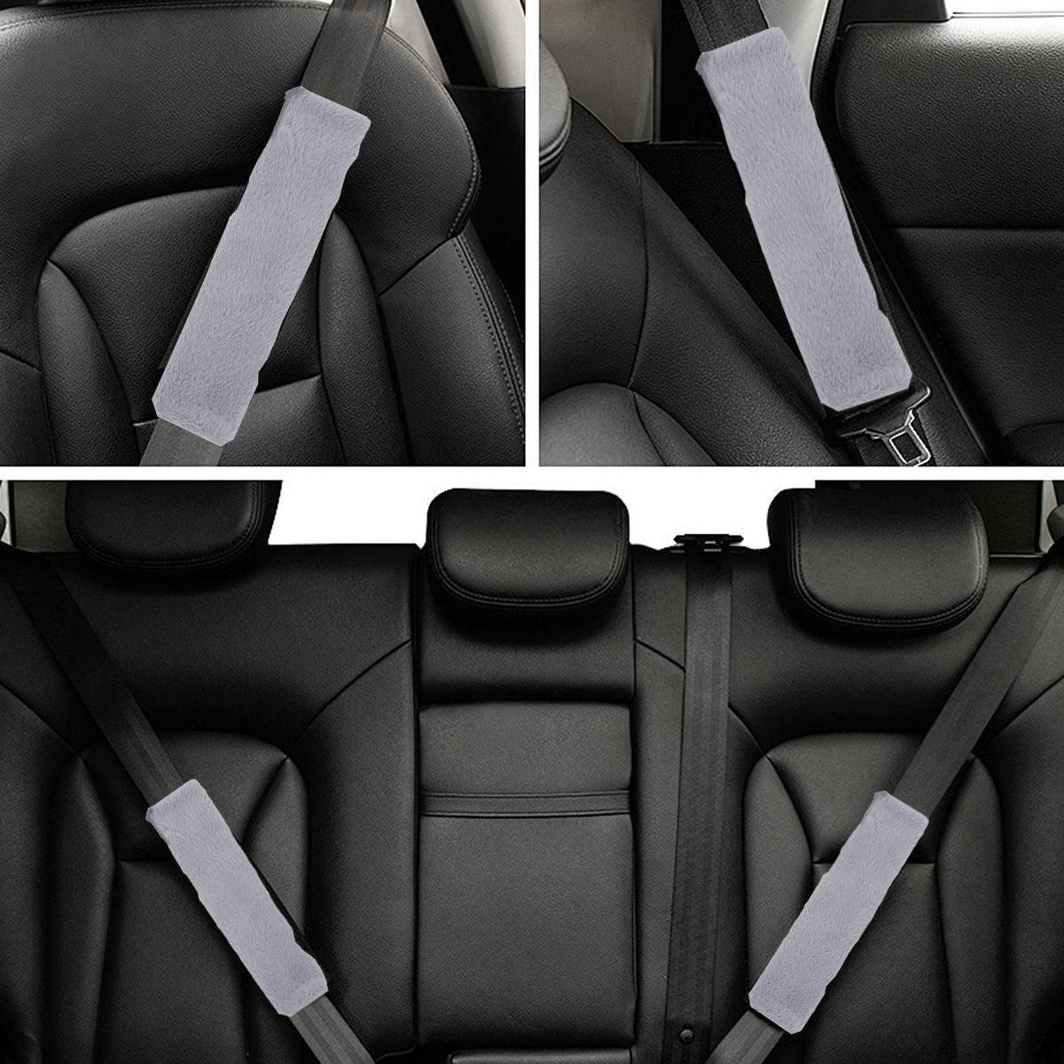 Winter Plush Shoulder Strap Cover Neck Cushion 2PCS Milk Tea - Image 9