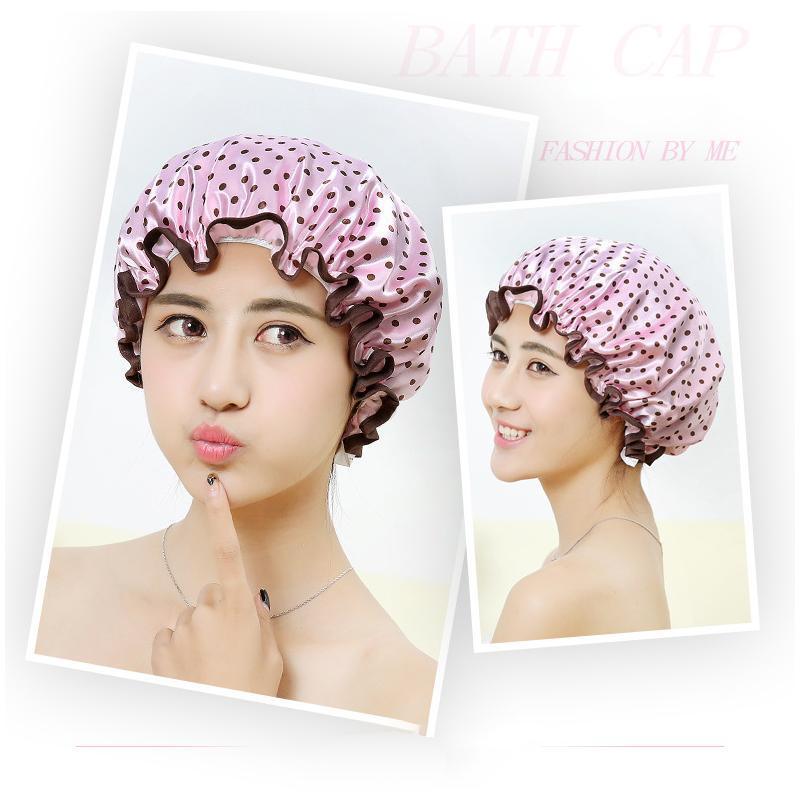 Double Layer Lux Shower Cap Purple - Image 4