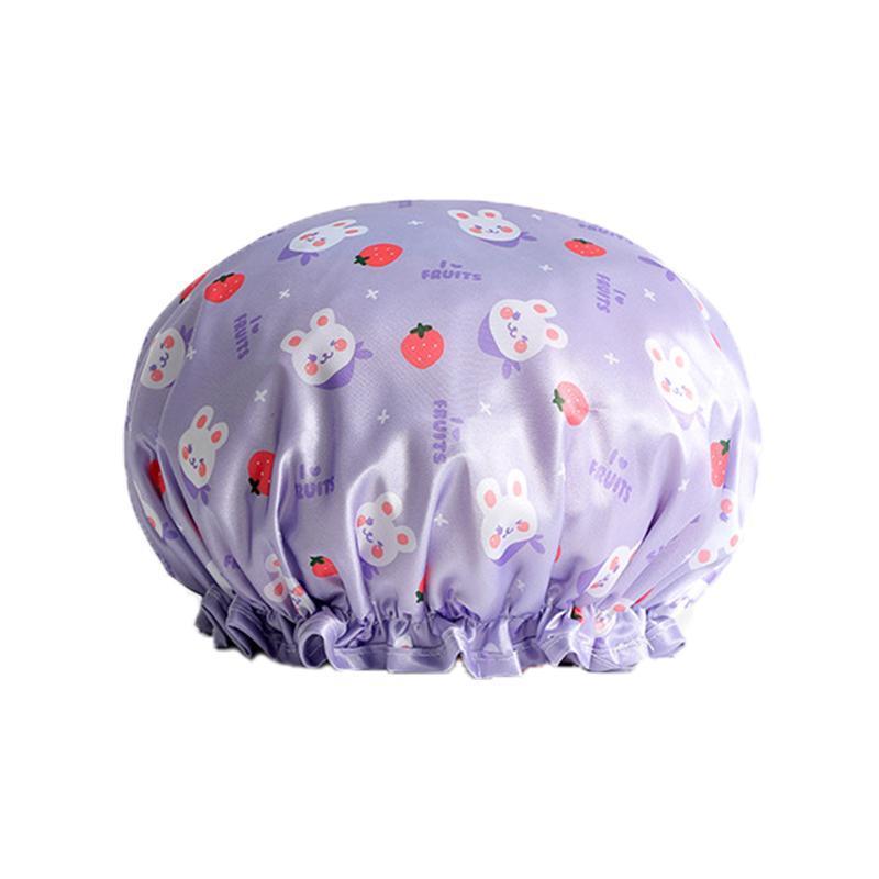 Double Layer Lux Shower Cap Purple - Image 9
