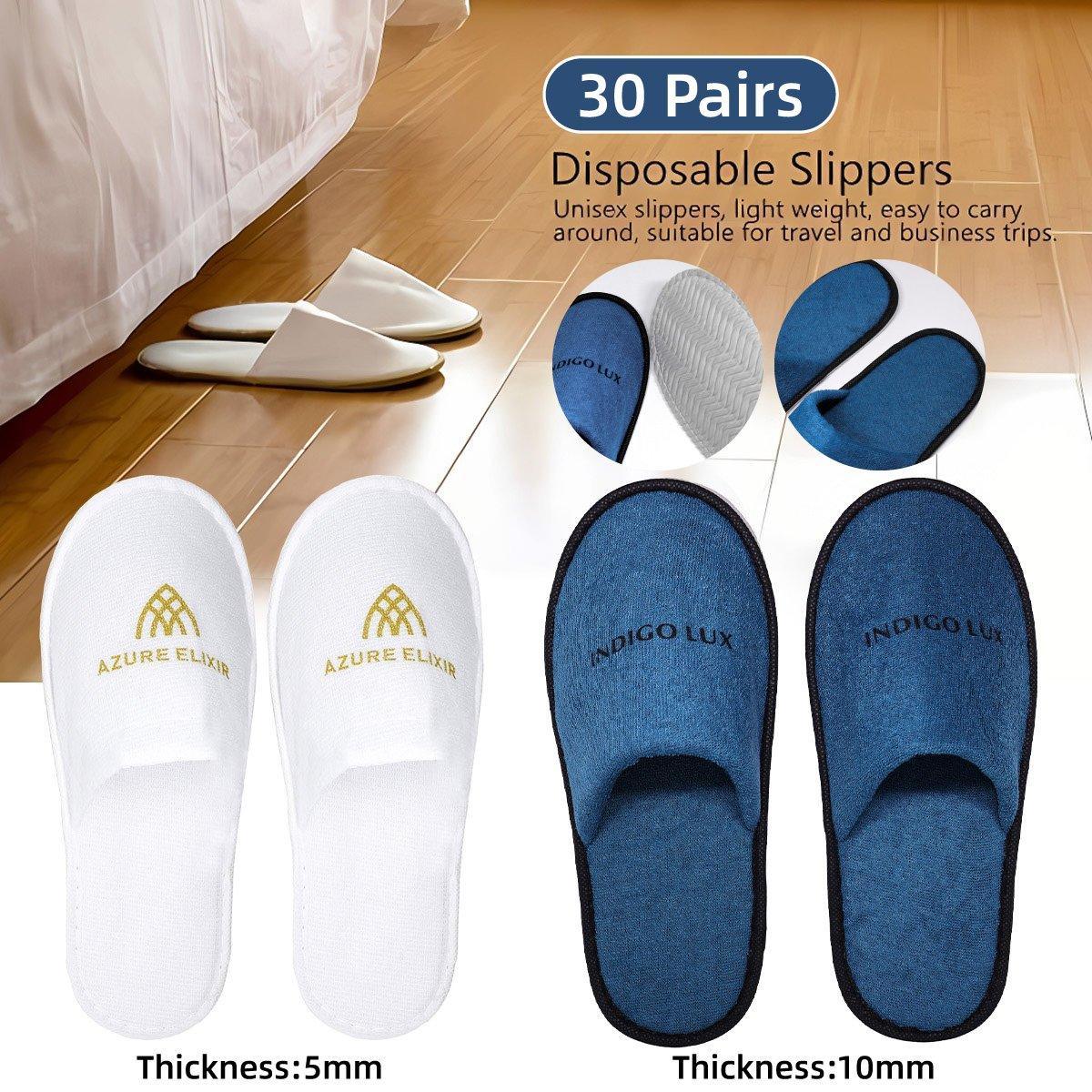 30 Pairs Hotel Guesthouse Slippers White
