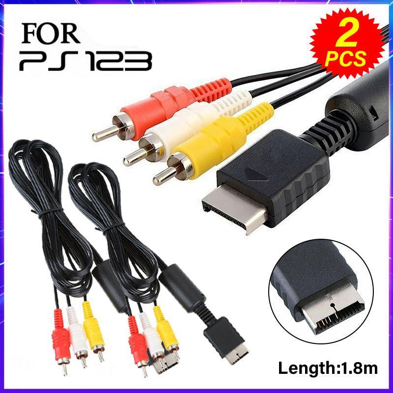2PCS 1.8M RCA AV Cable for Sony PlayStation