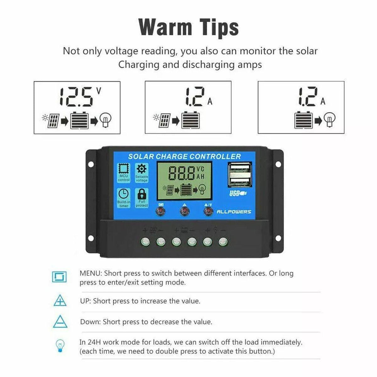 20A Solar Charge Controller 12V 24V LCD - Image 5