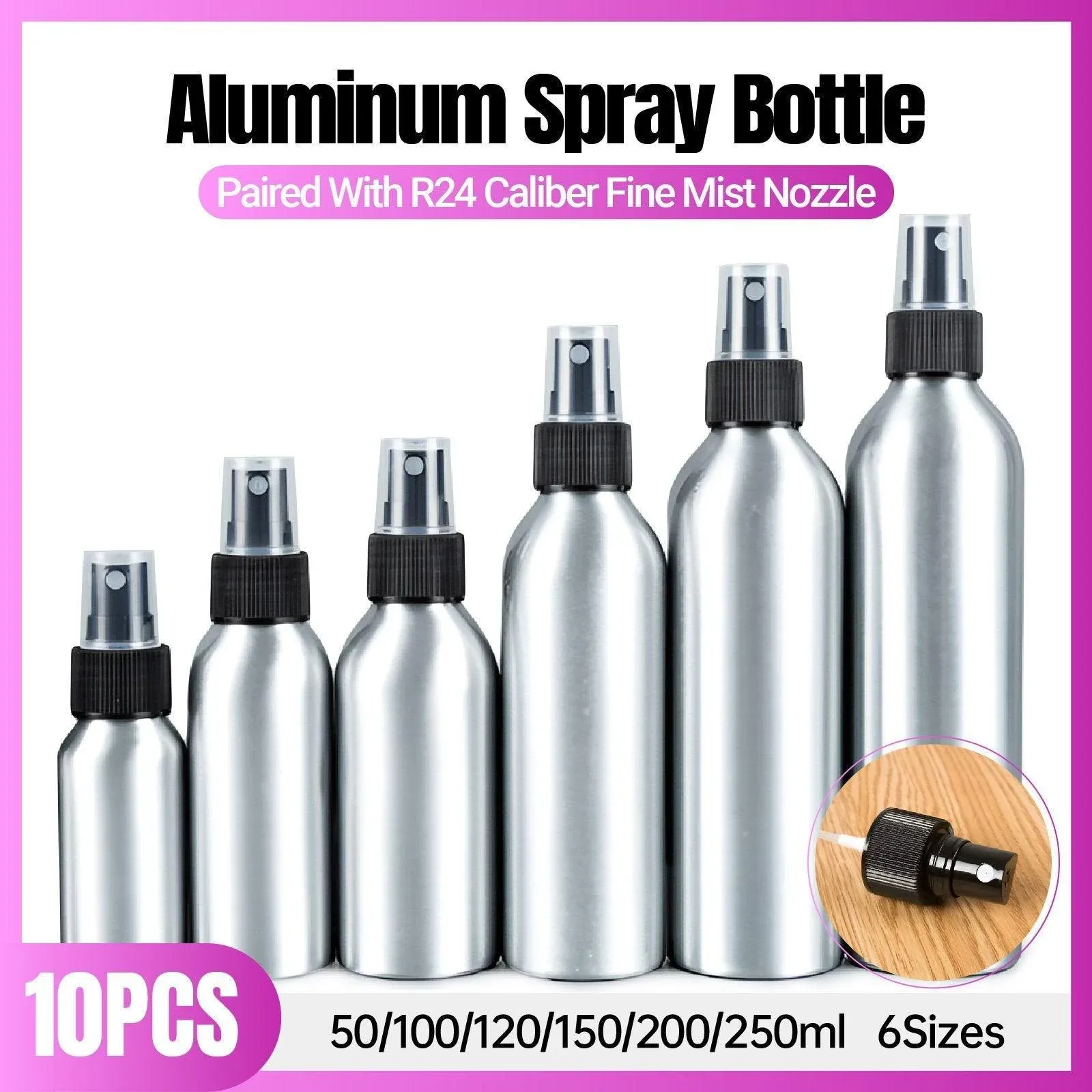 10pcs Aluminum Spray Bottles 150ml - Image 2