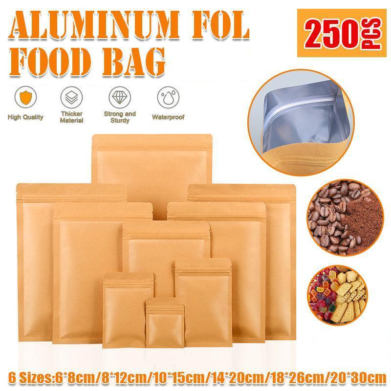 Kraft Paper Mylar Self Seal Pouches 6x8cm