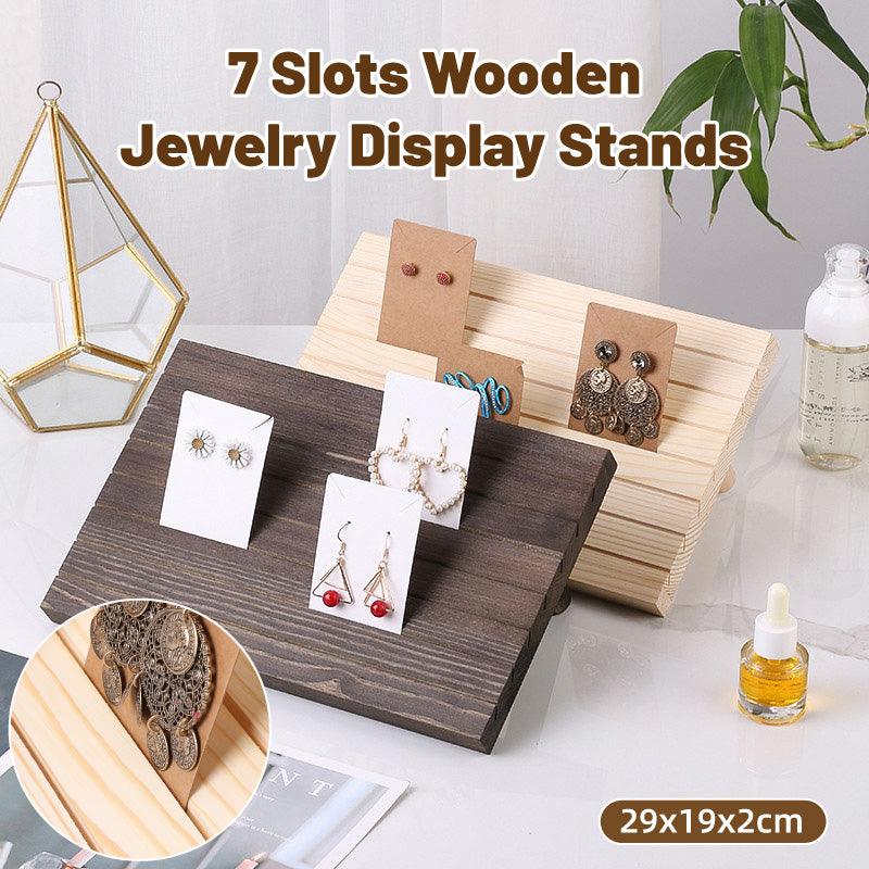 Wooden Earring Display Rack - Beige