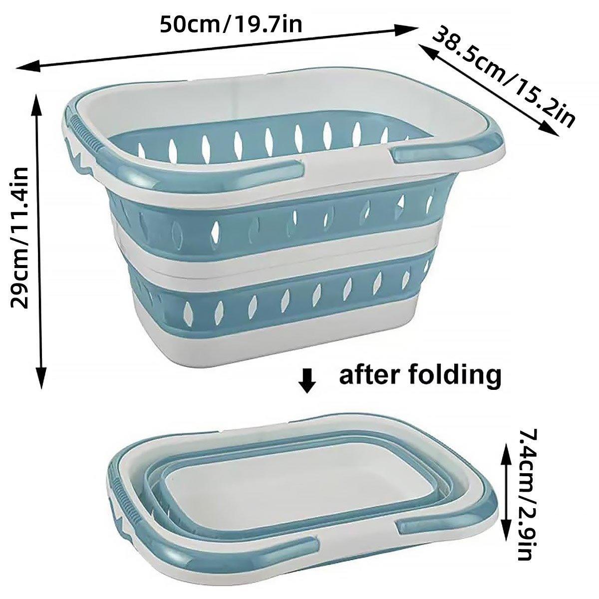 Large Folding Laundry Basket Grey - Image 3