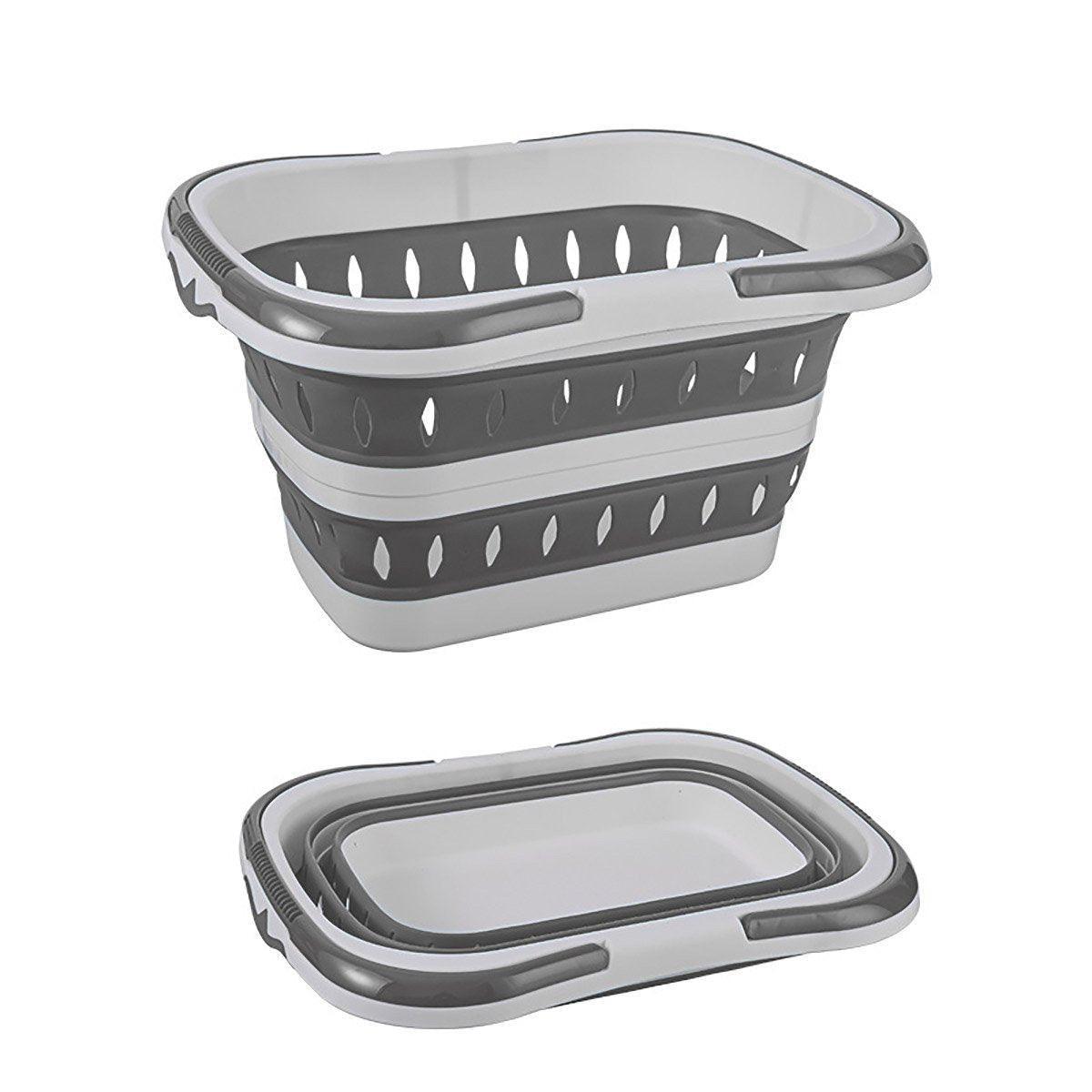 Large Folding Laundry Basket Grey - Image 6