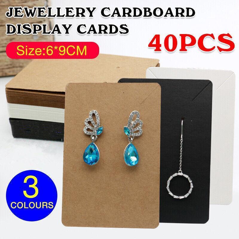 40pcs Jewellery Display Cards Black 6x9cm