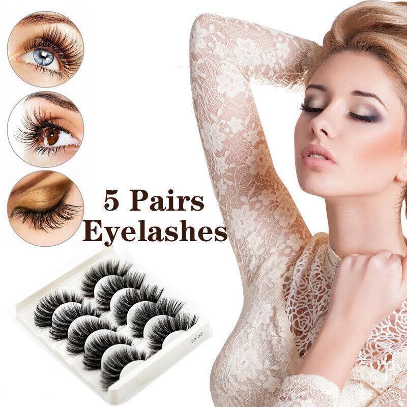 5 Pairs 3D Thick Mink False Eyelashes 3D-48