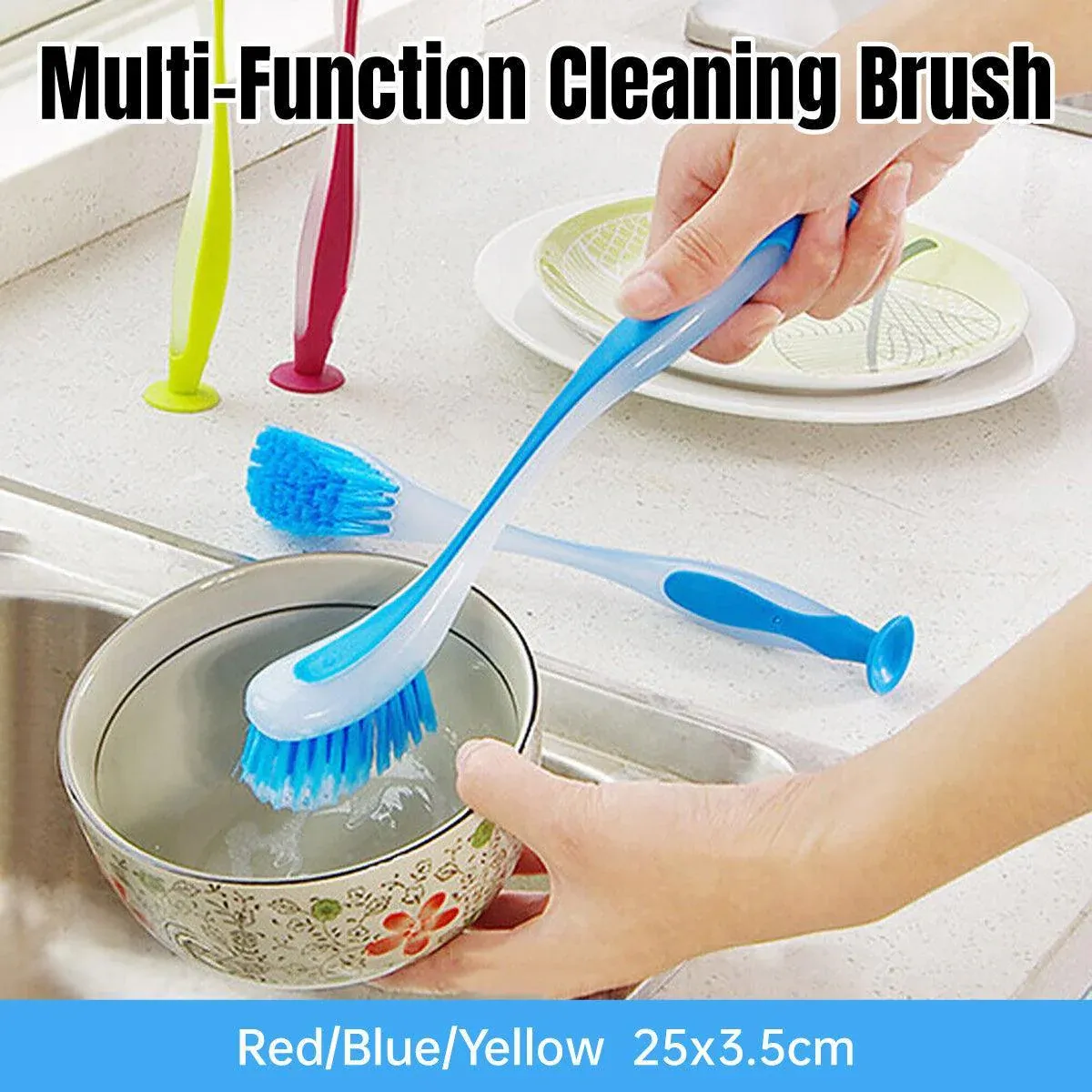 Long Handle Cleaning Brush Red