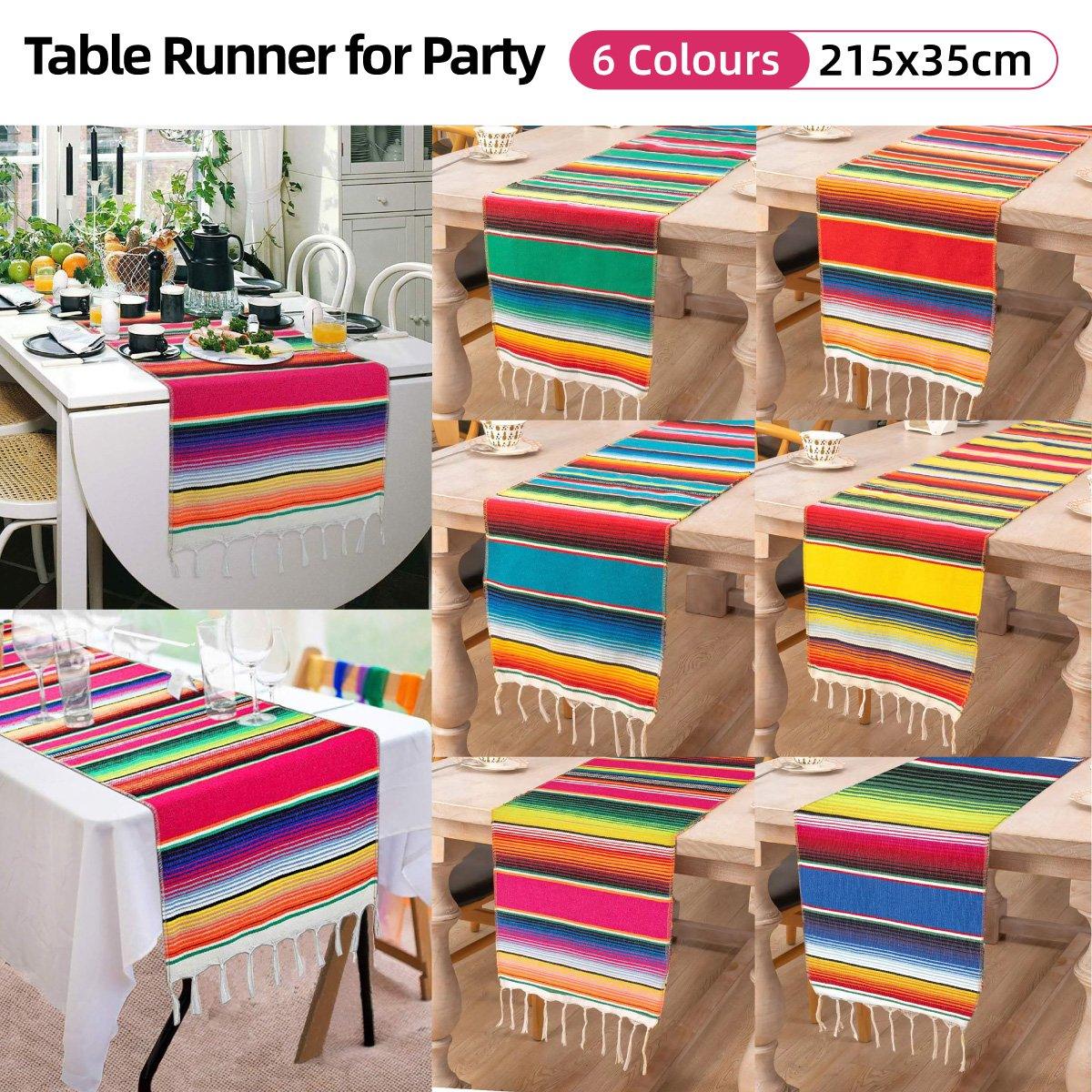 Woven Blanket Tassel Tablecloth Rose Red