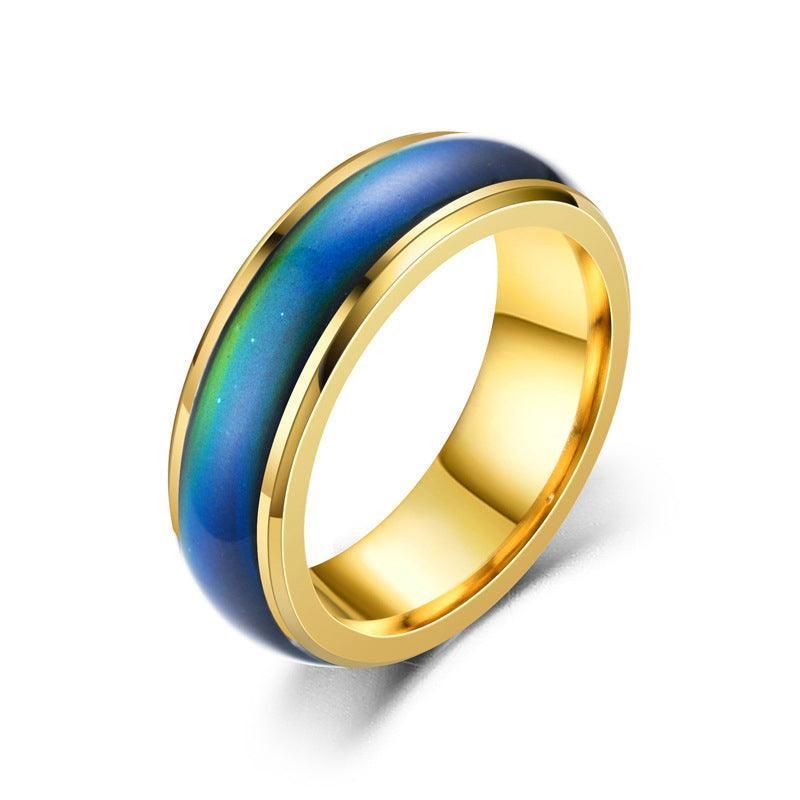 Mood Colour Changing Temperature Ring Gold