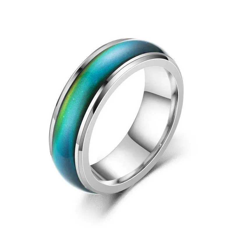 Mood Colour Changing Temperature Ring Silver