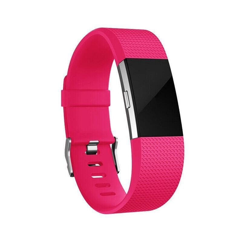 Silicone Watch Strap Fitbit Charge - Rose Red L