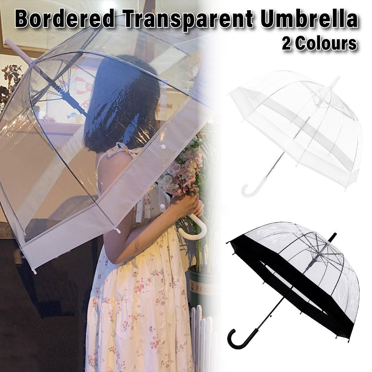 Clear Dome Umbrella Wedding Party Black