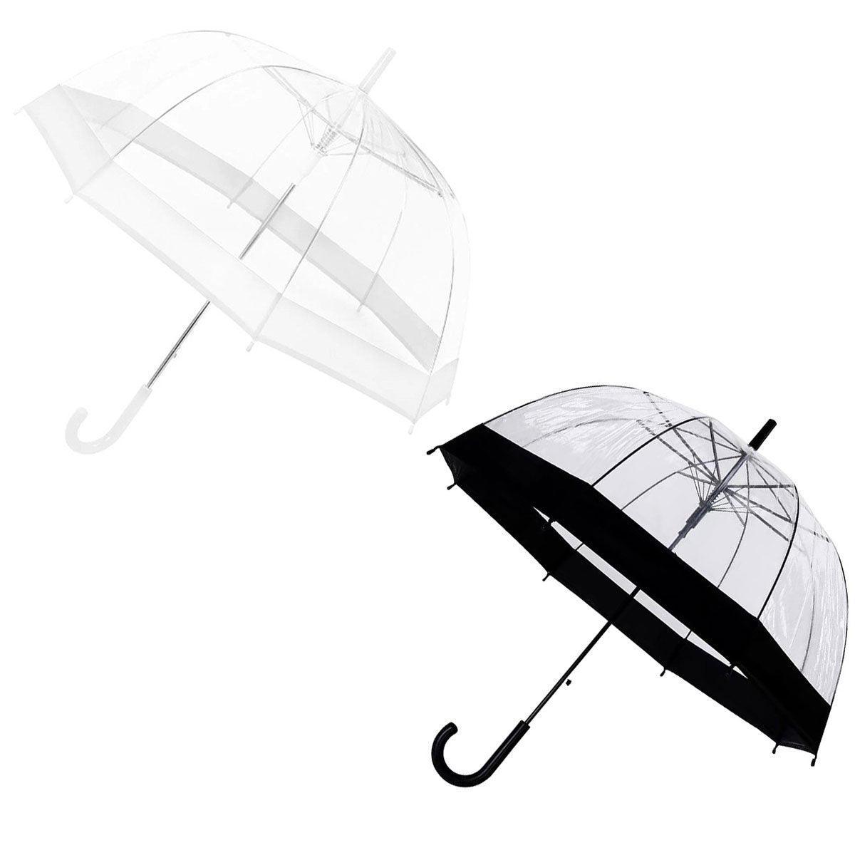 Clear Dome Umbrella Wedding Party Black - Image 2