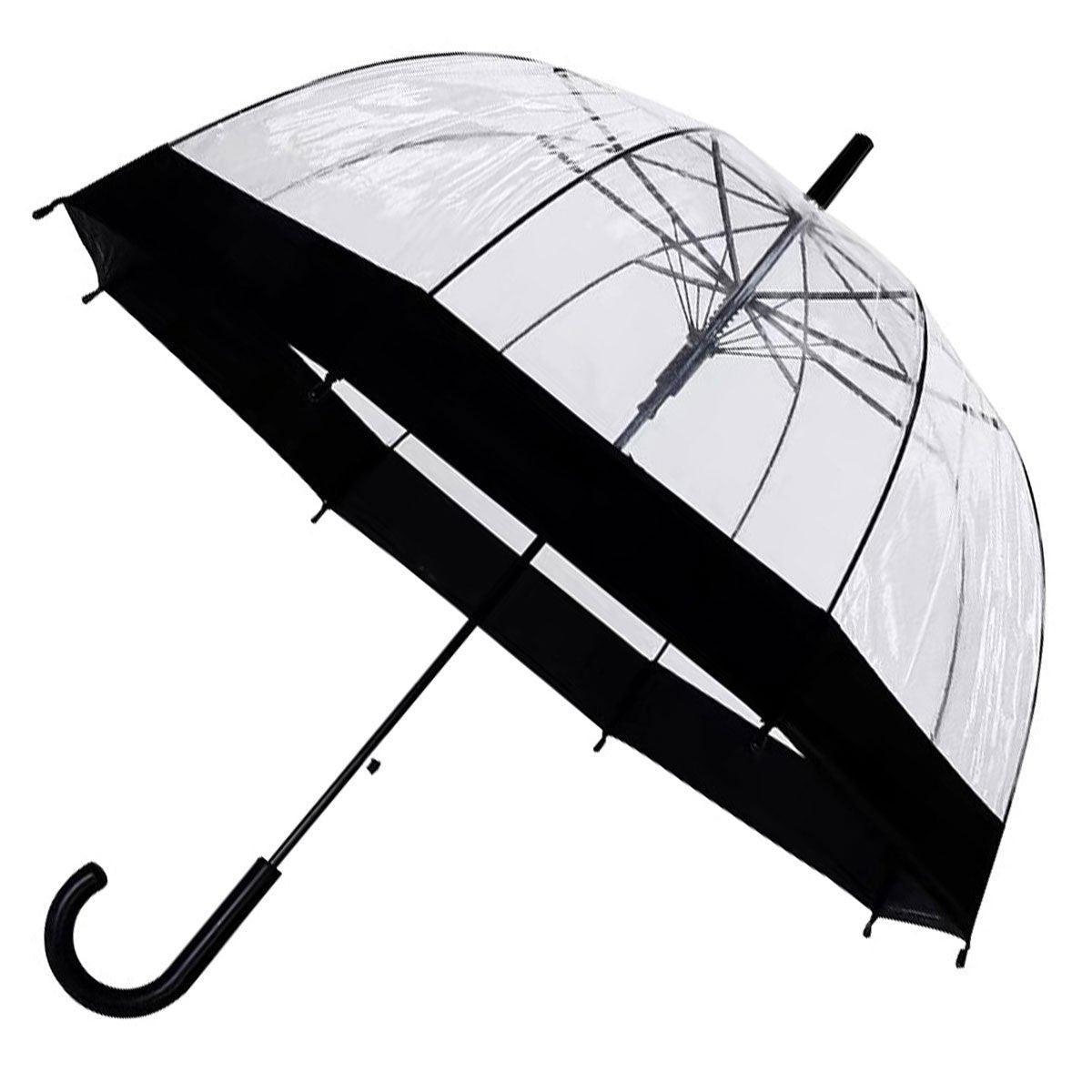 Clear Dome Umbrella Wedding Party Black - Image 6