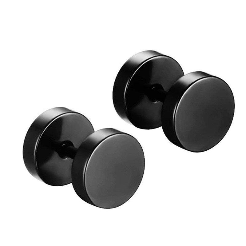 Black Flat Round Barbell Plug 8mm - Image 8