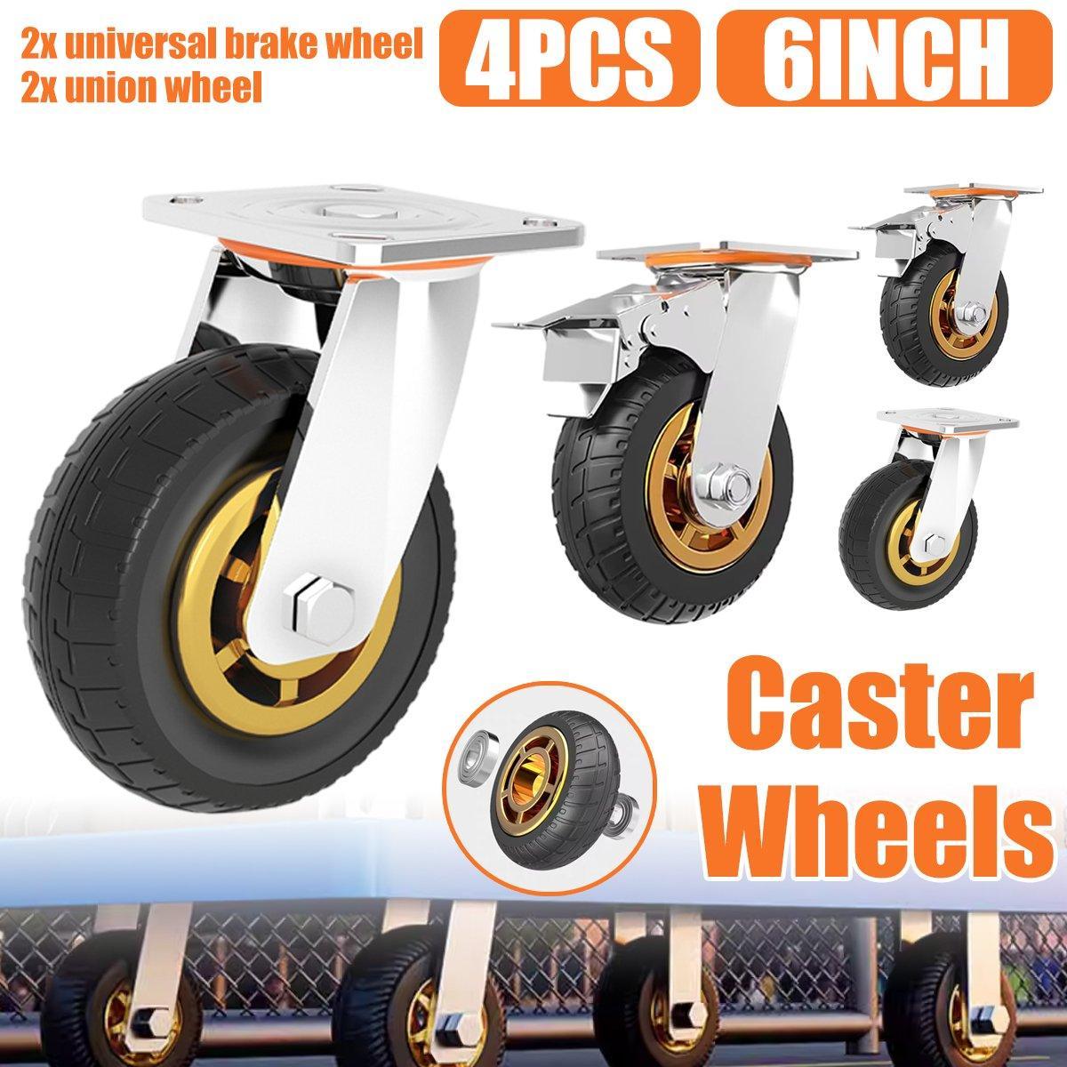 4pcs 6inch Heavy Duty Swivel Caster Wheels