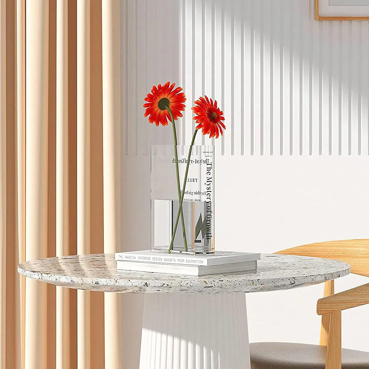 Transparent Book Vase Flower Holder Acrylic - Image 9