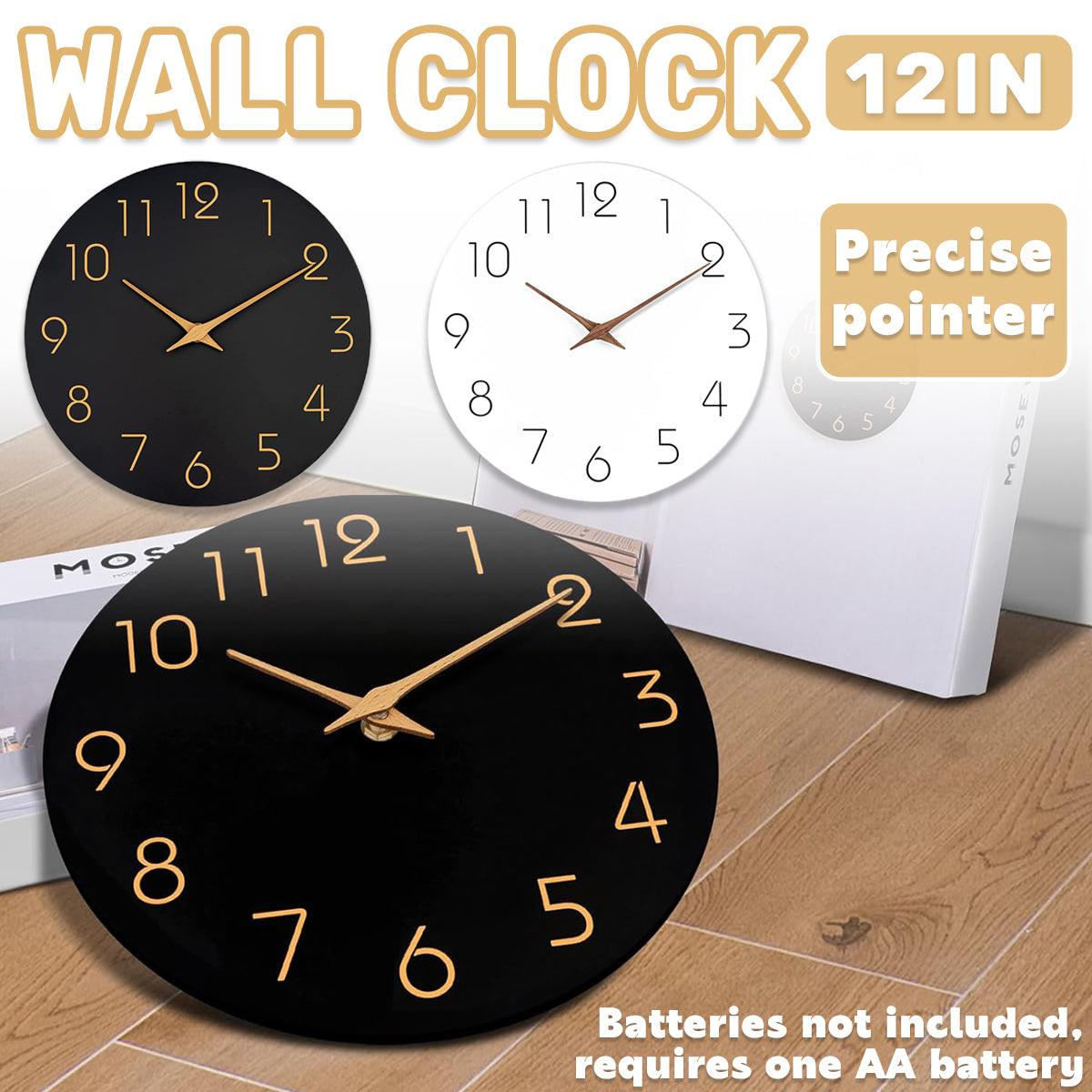12 Inch Digital Wall Clock White Modern