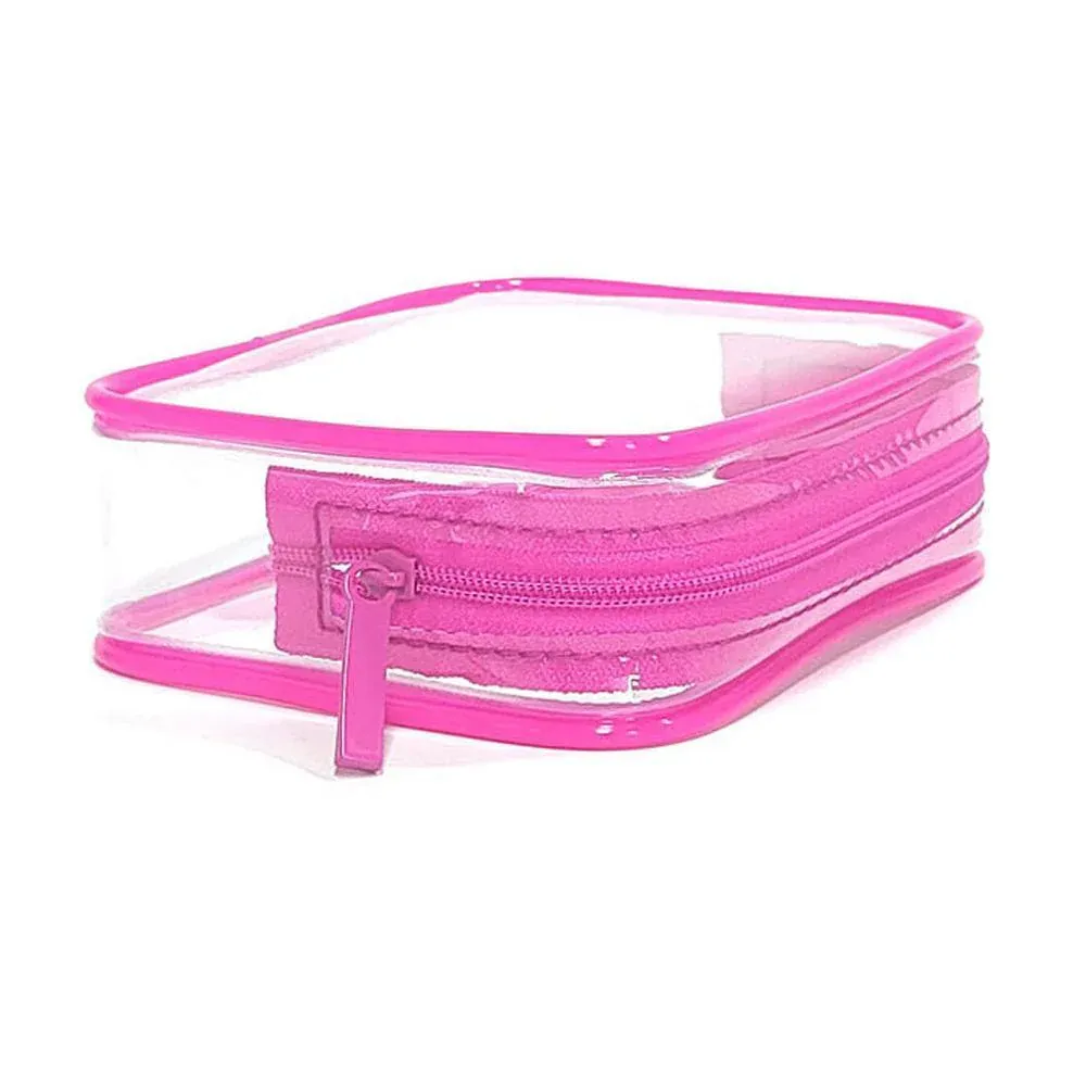 4pcs Durable PVC Cosmetic Bags Black - Image 8