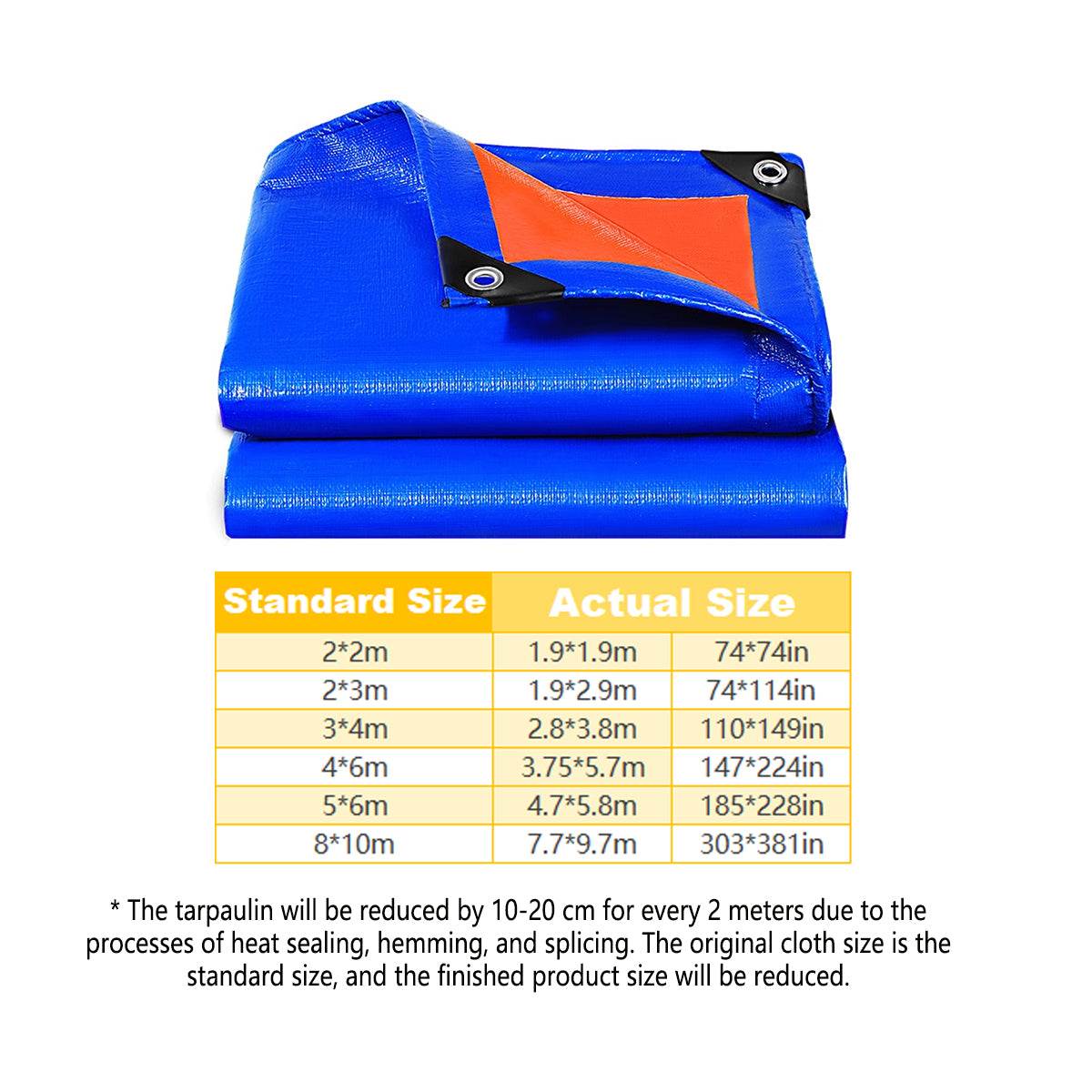Waterproof Plastic Tarp Cover Blue 2x2m - Image 3
