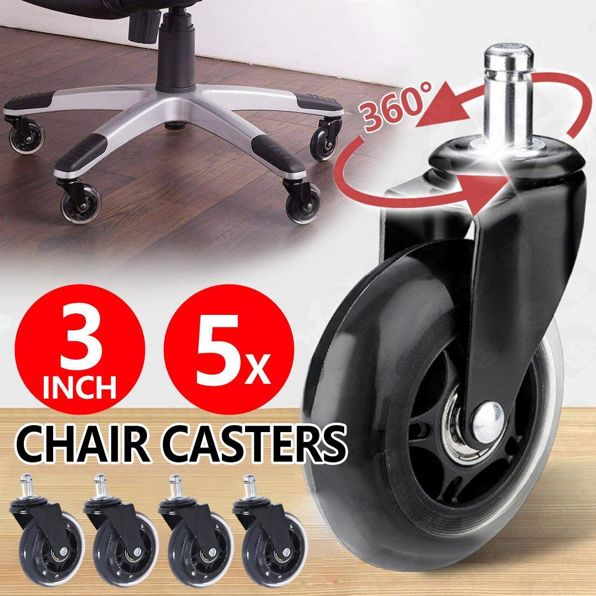 5pcs 3-Inch PU Transparent Caster Wheels